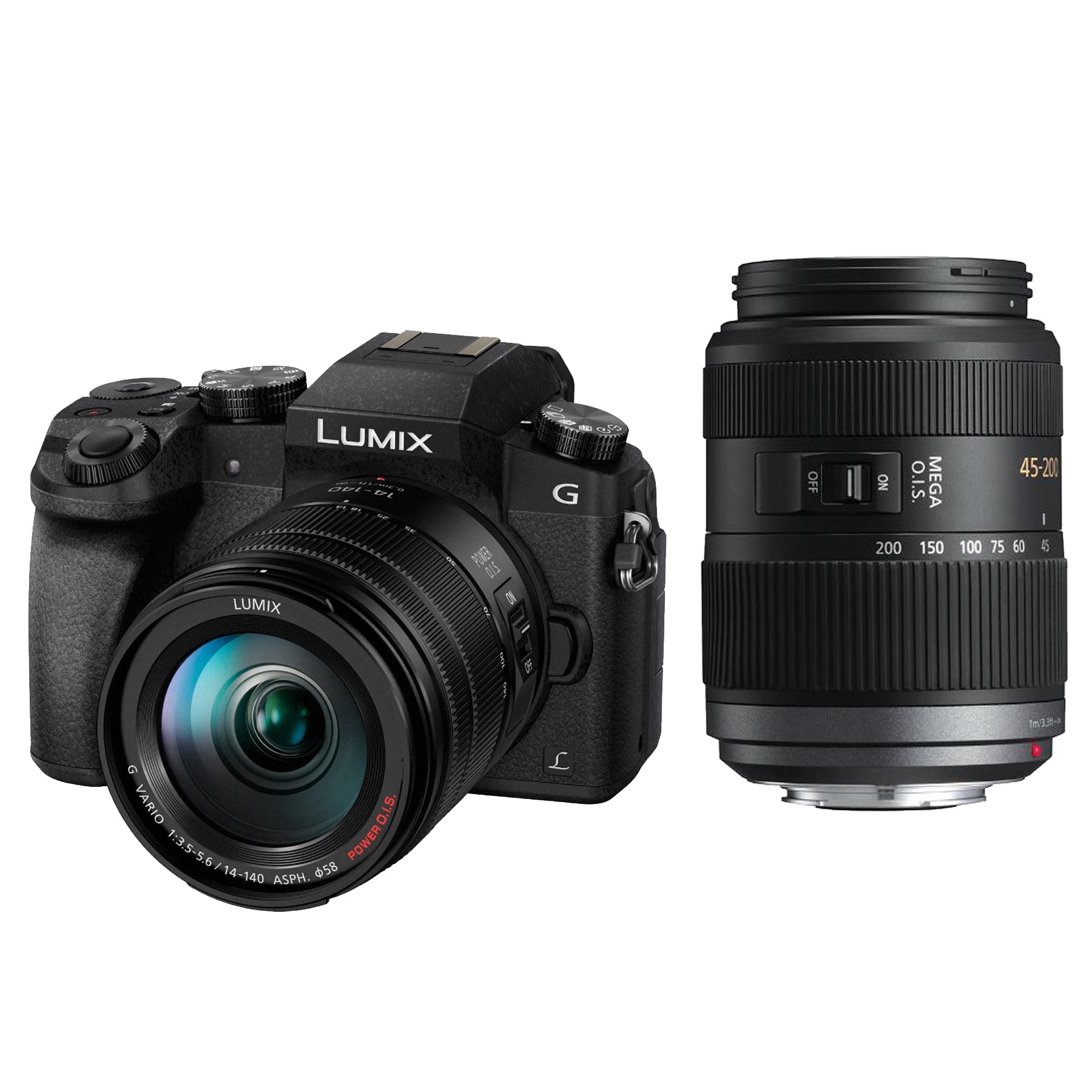 Panasonic LUMIX G7 Camera with 14140mm Lens(Black) and 45200mm Zoom Lens