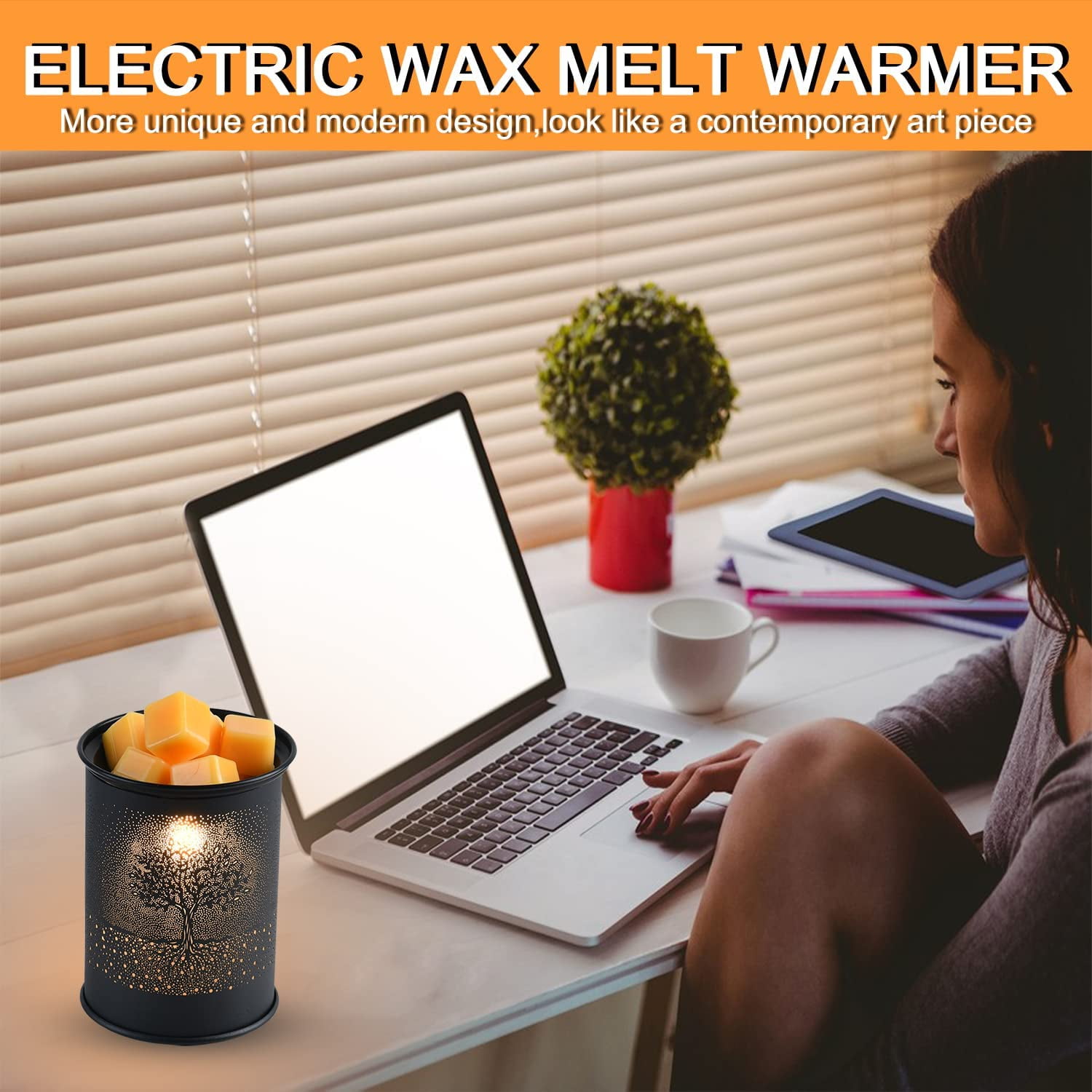 Electric Wax Melt Warmer, Orinx Metal Wax Warmer, Scented Candle