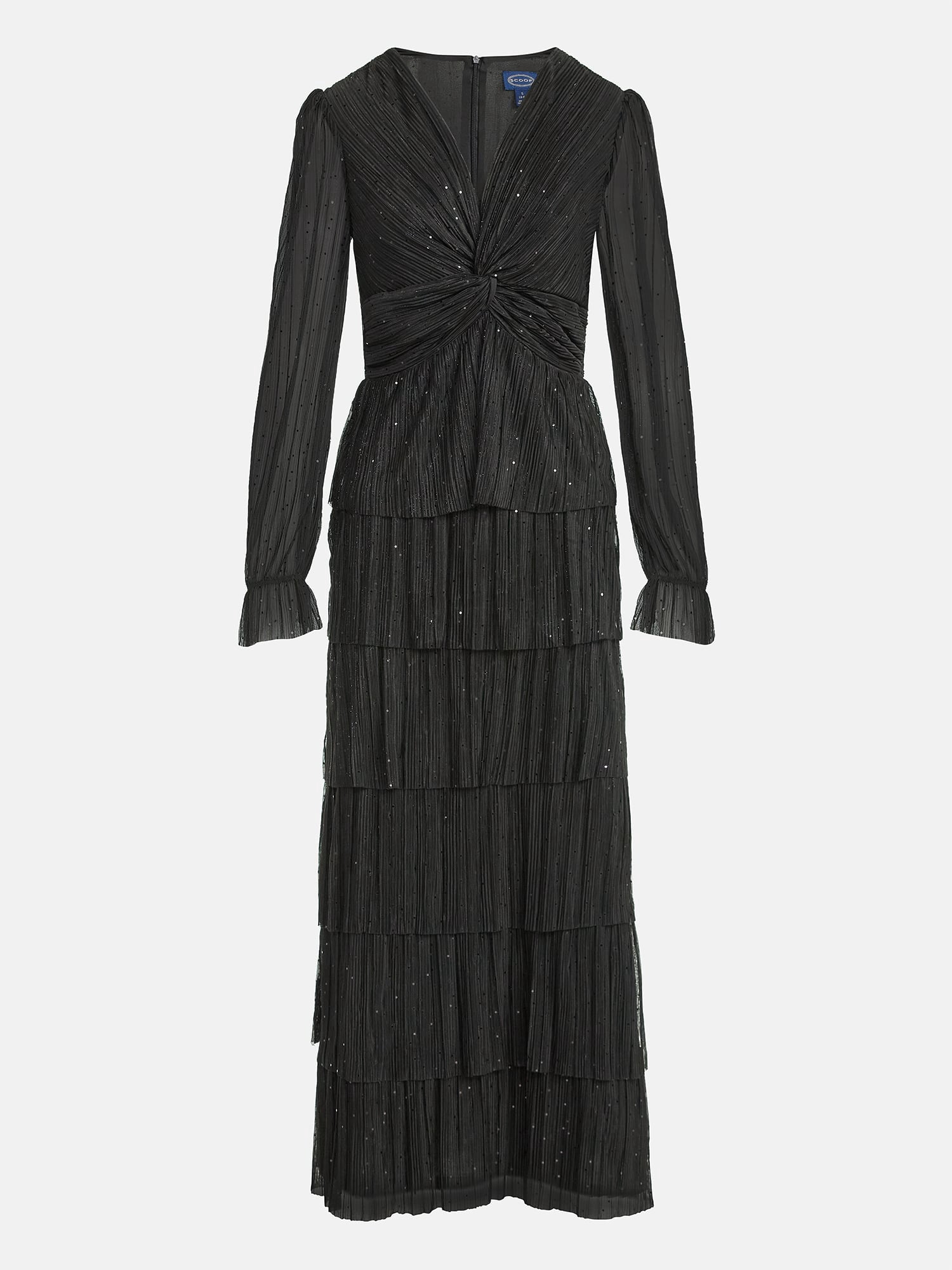 Scoop Women's and Women's Plus Glitter Ruffle Maxi Dress, Sizes XS-4X