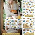 thumbnail image 5 of Excavator and Crane White Pattern Round Tablecloth 60"x60", Wrinkle Resistant Wipeable Table Cover for Kitchen Dining Room Picnic Patio and Party, 5 of 6