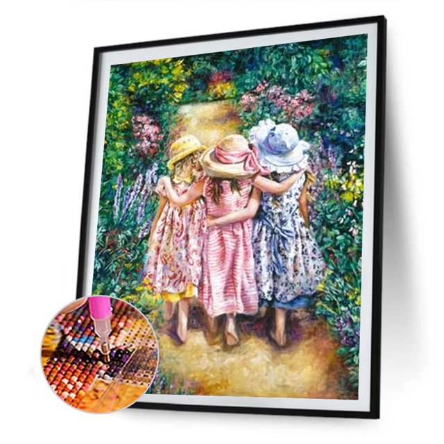 Cuadros Decorativos Diamante pintura 5D DIY jardín niñas completo taladro redondo imagen de diamantes de imitación Sywqhk Nuevos Originales