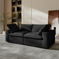 thumbnail image 6 of Sdorens Free Convertible Sectional Sofa Modular Couch,Modern Linen Fabric Sofa,loveseat sofa for Living Room,Apartment and Small Space,2-Seat Sofa,Black, 6 of 26