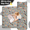 thumbnail image 4 of Hedgehog and Deer Grey Pattern Teens Toddler Nap Mat with Pillow, Sleeping Mat Bag for Preschool Daycare 59"x22", 4 of 6