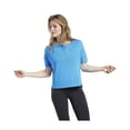 thumbnail image 1 of Reebok Womens Perforated Tee Basic T-Shirt, Blue, Medium, 1 of 2
