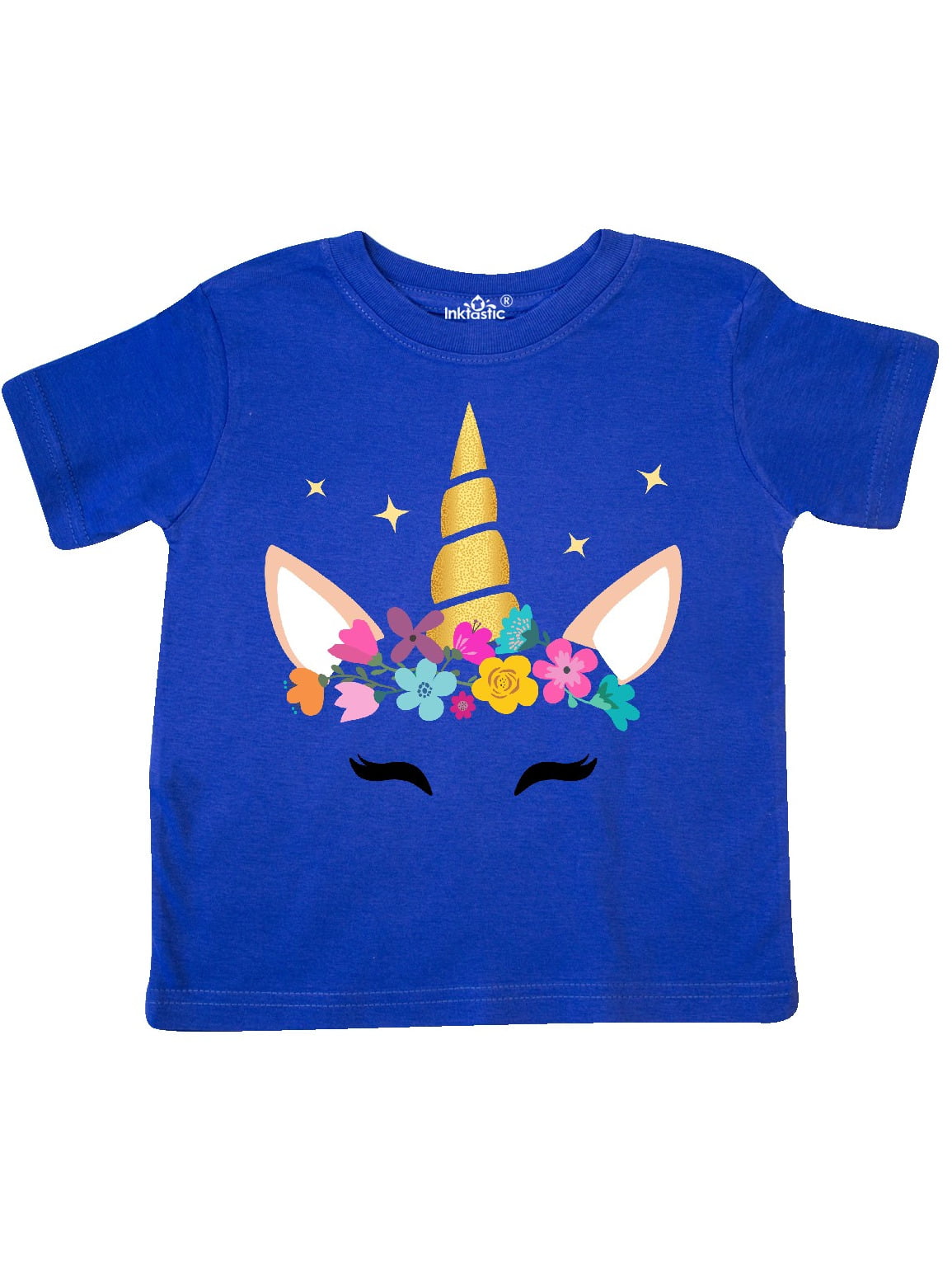 Flowers Unicorn Face inktastic Unicorn Head Pink Purple Toddler T-Shirt