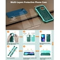 thumbnail image 7 of Xhy for iPhone 13 Case with Screen Protector & Camera Lens Protector Rugged Rubber Durable 3 in 1 Protective Phone Cover for Girl Men Women Cute (Teal), 7 of 7