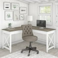 thumbnail image 7 of Kush Key West Engineered Wood L-Shaped Desk and Chair Set in White/Gray, 7 of 7