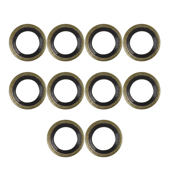 10pcs 8mm ID. 14mm OD. Bronze Tone Vehicle Engine Oil Drain Copper Washer Gasket Oil Bonded Seal