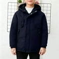 thumbnail image 1 of Parkas de manga larga, chaqueta con capucha y bolsillos para niños de tallas medianas y grandes, chaqueta tipo cárdigan., 1 of 6