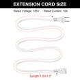 thumbnail image 2 of Uxcell 2 Prong 5Ft Extension Cord Male/Female Power Cord 2 Outlet Polarized Plug, White 2 Pack, 2 of 6