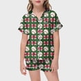 thumbnail image 2 of Jamsmile Toddler Girls Sets Sleepwear Short Sleeve Baseball Print Tops + Elastic Waist Shorts Kids Girls 2 Piece Sleepwear, 2 of 4