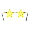 thumbnail image 4 of Rhinestone Studded Rimless Star Shape Hippie Color Sunglasses Gold - Yellow, 4 of 4