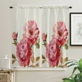 thumbnail image 3 of Vintage Flower Text Peony Small Curtain Rod Pocket Short Curtains Half Drapes Partition Cabinet Door Window Curtains Home Decor, 3 of 6