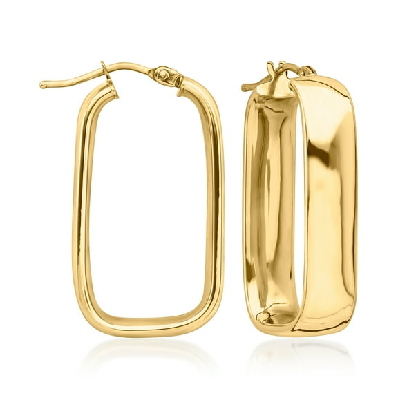 Ross-Simons Italian 18kt Yellow Gold Rectangular Hoop Earrings, Women's, Adult