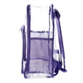 thumbnail image 5 of Heavy Duty Clear Backpack Durable See Through Student Transparent School Bookbag Deluxe High Quality Travel Daypack Purple, 5 of 11