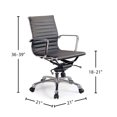 thumbnail image 2 of Contract Grade Aluminum Base Adjustable Swivel Office Desk Chair, 2 of 2
