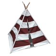 thumbnail image 1 of Modern Home Children's Canvas Tepee Set with Travel Case - Brown/White Stripes, 1 of 2