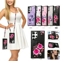 ELEHOLD Case for iPhone 16 Pro, Detachable Crossbody Leather Wallet Mirror RFID Blocking Case with Card Holder & Kickstand,Black