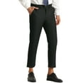 thumbnail image 4 of INSPIRE CHIC Men's Formal Cropped Pants Solid Color Flat Front Dress Trousers Black 30, 4 of 6