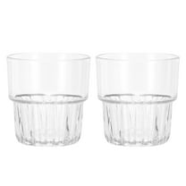 Uxcell Clear Plastic Reusable Drinking Glasses, 6.8oz Drinking Glasses Set Plastic Water Cup Unbreakable Stackable for Beer Cocktail Water Juice Whiskey(Transparent, 2Pcs)
