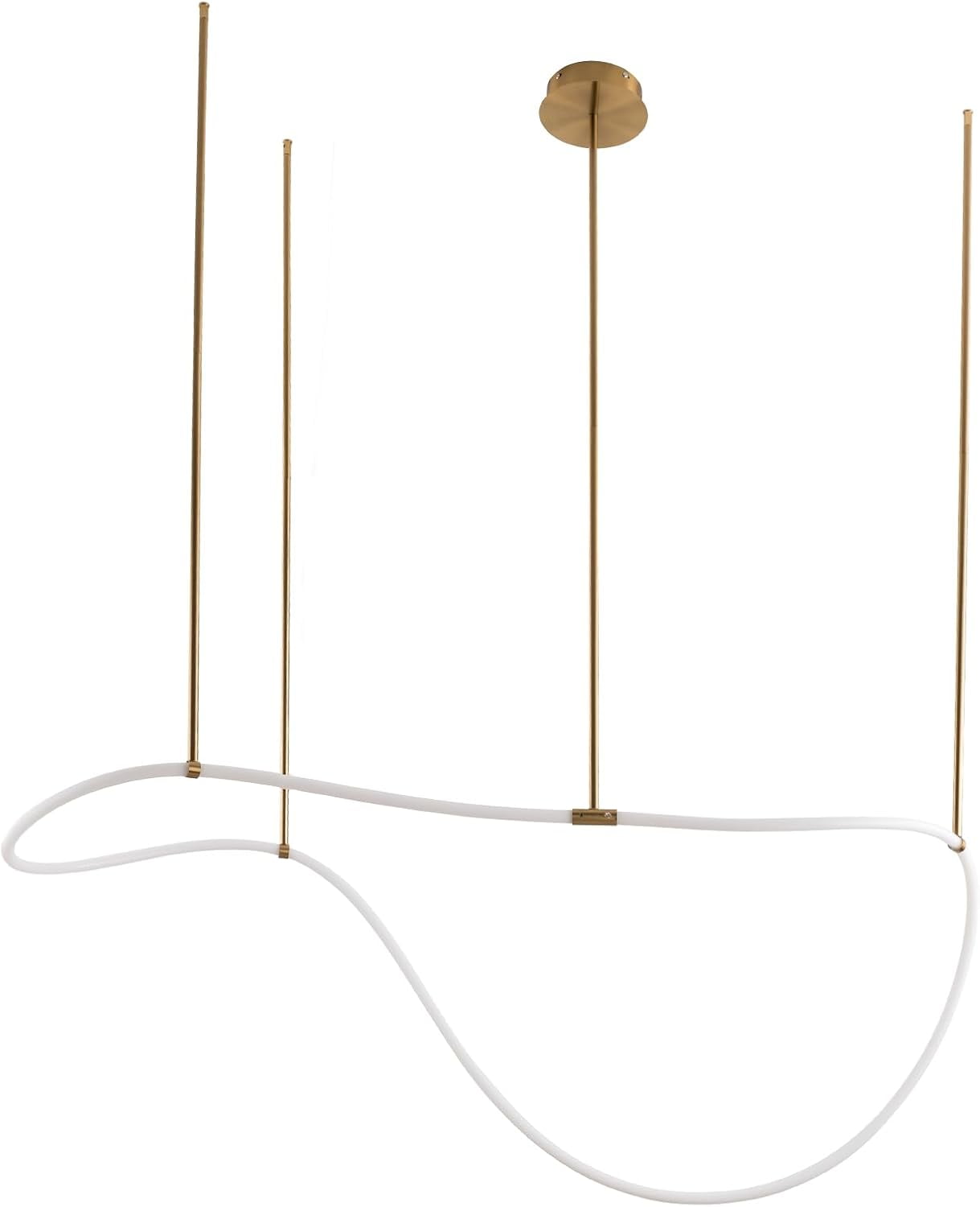 LED Modern Music Symbol Pendant Light, 4500K Acrylic Linear Adjustable Height Chandeliers Ceiling Mount Lighting Fixture for Dining Room Living Room Bedroom