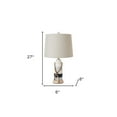 thumbnail image 3 of HomeRoots Set Of Two 27" Off White And Brown Table Lamps With Grey Empire Shade, 3 of 6