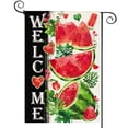 thumbnail image 2 of Baccessor Bandera de bienvenida con sandías para primavera-verano 12,5 x 18 pulgadas Doble arpillera Pancarta con frutas de verano, 2 of 7