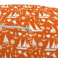 thumbnail image 3 of Marine Pouf Cover with Zipper, Abstract Repetitive Nautical Boat Equipment Sea Ocean Animals Illustration, Soft Decorative Fabric Unstuffed Case, 30" W X 17.3" L, Burnt Orange White, by Ambesonne, 3 of 5