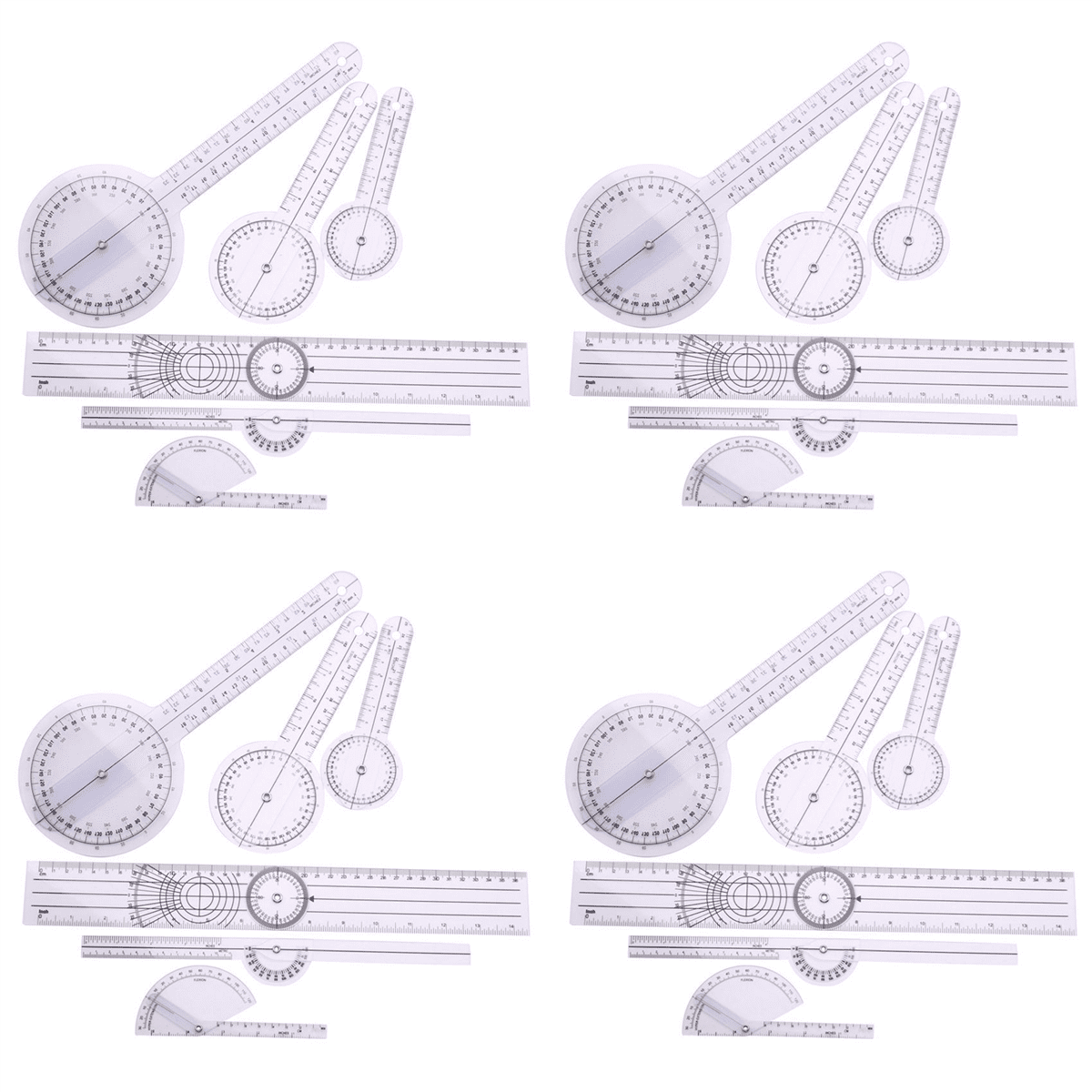 Goniomètre médical ESTINK - Règle d'angle orthopédique 5 pièces - Angle