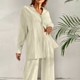 thumbnail image 6 of ZZwxWA Womens 2 Piece Pajamas Sleepwear Soft Button Down Shirt Loungewear Long Sleeve Pjs Set, 6 of 6