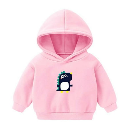 

Tejiojio Girls and Toddlers Soft Cotton Clearance Winter Kids Hoodies Boys Girls Hoody Children Dino Cartoon Pullover Outerwear