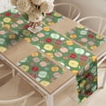thumbnail image 2 of Ambesonne Autumn Table Runner & Placemats, Colorful Apple Doodle Design, Placemat 4 pcs + Runner 16"x90", Reseda Green Multicolor, 2 of 2