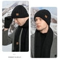 thumbnail image 6 of Winter Beanie Hat Scarf Gloves Set for Women Men Warm Wool Beanie Long Scarf Neck Warmer Touchscreen Gloves 3 in 1 Set, 6 of 7