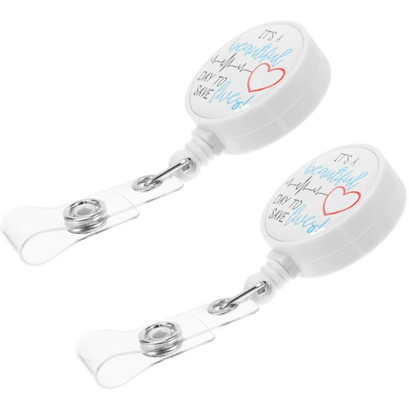2 Pcs Badge Reel Name Tag Clips Nurses Nursing Stickers Office