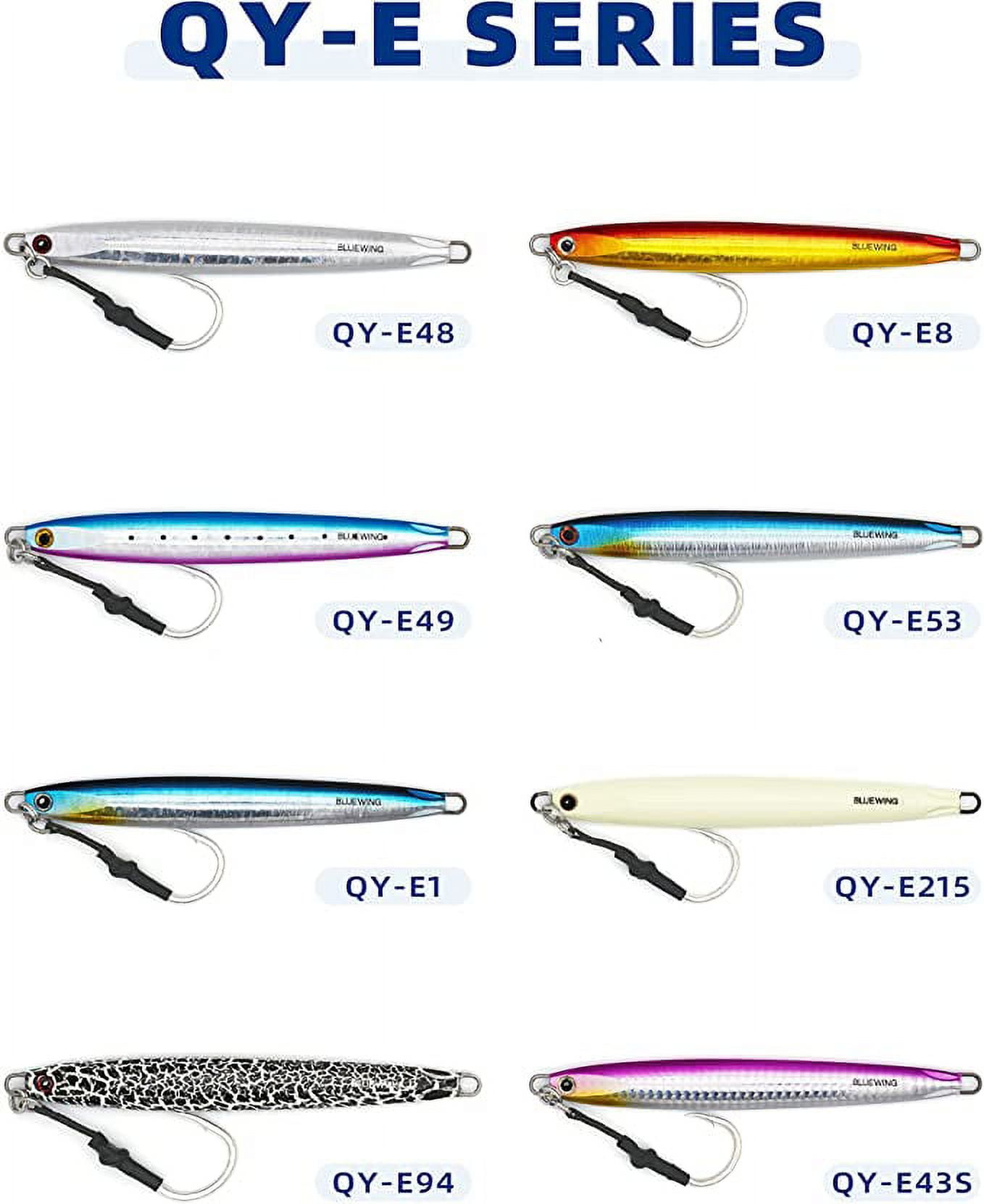 Bluewing Fishing Lures Saltwater Jigging Lures Vertical Jigs for Saltwater Fish Sinking Fishing Jigs Lead Fishing Lure Bait with Stainless Steel