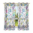 thumbnail image 6 of Yayeee Window Curtains Light Filtering 63"x42" Grommet Panel Pair Home Living Room Decor, Blue Doodle Pattern, 6 of 7