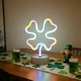 thumbnail image 4 of Clover Neon Signs,Green Clover Led Lights Battery Operated Usb Powered Decoration Lamp,Neon Lights Decor for St.Patrick's Day Gifts,Party,Room Decor,Shamrock Lights Led Neon Signs for Wall Decor, 4 of 9