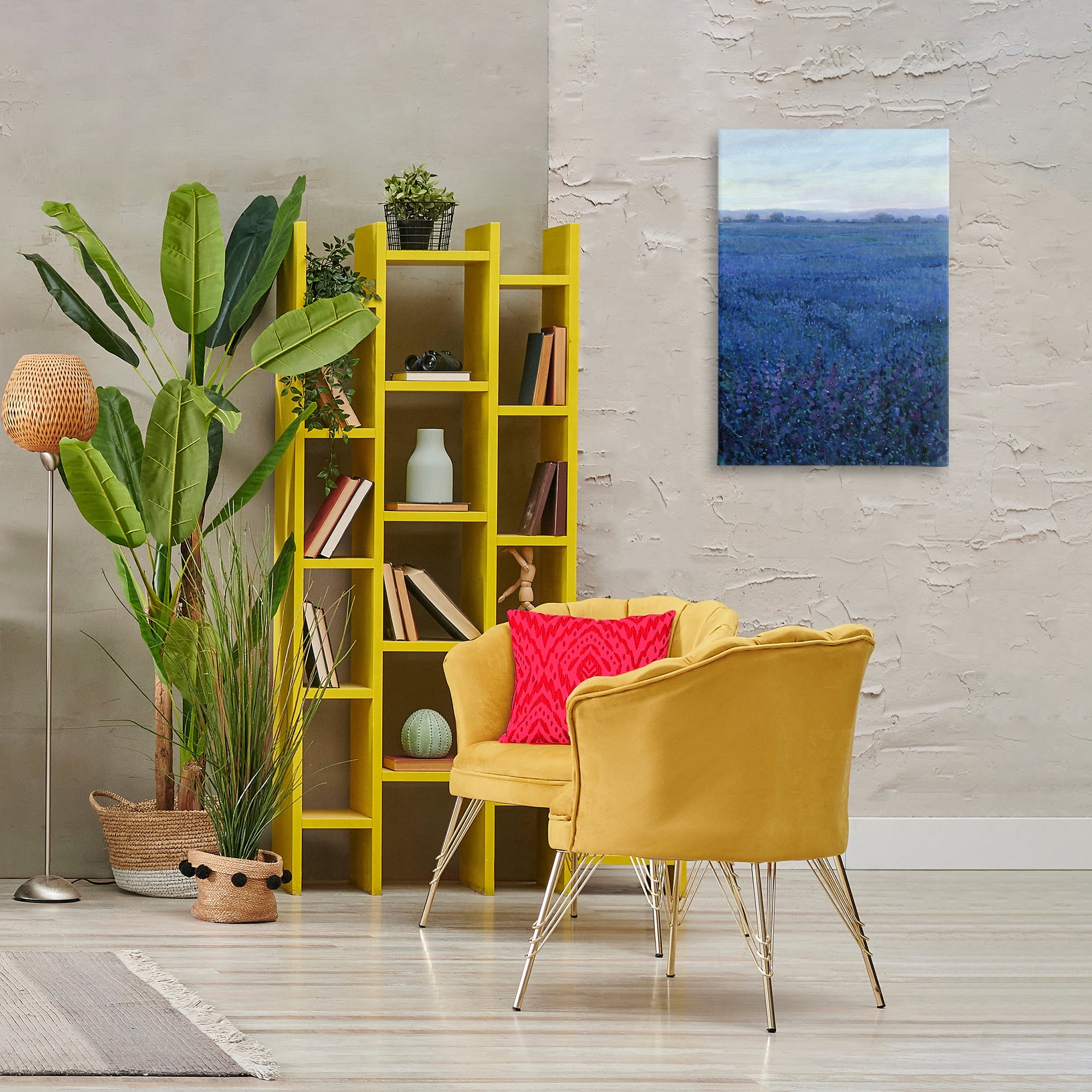 Stupell Industries Vast Blue Fields View Landscape Painting Gallery Wrapped Canvas Art Print Wall Art, 20 x 30
