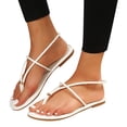 thumbnail image 3 of MKLEKYY Sandalias Planas Informales de Tiras para Mujer para Playa: Chanclas Cómodas para El Verano, 3 of 5