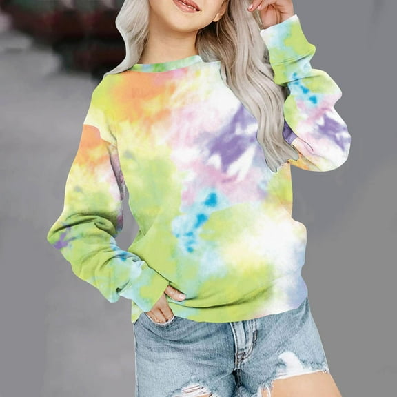 Tdoqot Girls Sweatshirts- Kids Tops Trendy Long Sleeve Soft Spring Clothes 2024 Multicolor Size 9-10 Years