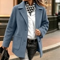 thumbnail image 3 of Asgosdo Women Wool Trench Coat Button Down Single Breasted Long Sleeve Soft Lined Casual Warm Peacoat Fall Winter Outerwear with Pockets, 3 of 7