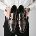 thumbnail image 4 of Mepaouo Mens Dress Loafers Leather Slip on Cap Toe Derby Oxfords Business Formal Tuxedo Casual Shoes, 4 of 8