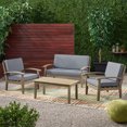 thumbnail image 2 of Ryland Outdoor 4 Piece Acacia Wood Chat Set, Gray, Dark Gray, 2 of 9
