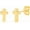 Cross-Gold, variant on 5MM Triangle/Lightning/Cross/Hollow Circle Studs, Hypoallergenic Flat Back Earrings for Women
