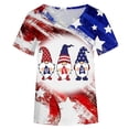 thumbnail image 5 of qILAKOG Women's Independence Day Print Short Sleeve Summer New Gradient Tops Classic V-Neck Versatile Tunic Slim Casual Pullover Blouses Top T-shirts for Women, 5 of 5