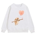 thumbnail image 4 of PMVFHDE Chandails en Molleton Col Rond Fille Automne et Hiver Saint-Valentin Imprimé Chiot à Capuche Blanc, 2-3 Ans, 4 of 4