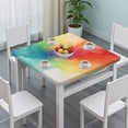 thumbnail image 3 of Colorful Tie Dye Ink Splash Pattern Square Fitted Tablecloth with Elastic Edge,Square Table Cover,Washable Elastic Table Cover for Home Kitchen Party Decor 36"x36", 3 of 6