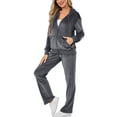 thumbnail image 2 of Yuyuzo Velour Tracksuit Womens Sweatsuits Set 2 Piece Zip up Hooded Jackets Sweatpants Track Suits Outfits, 2 of 7