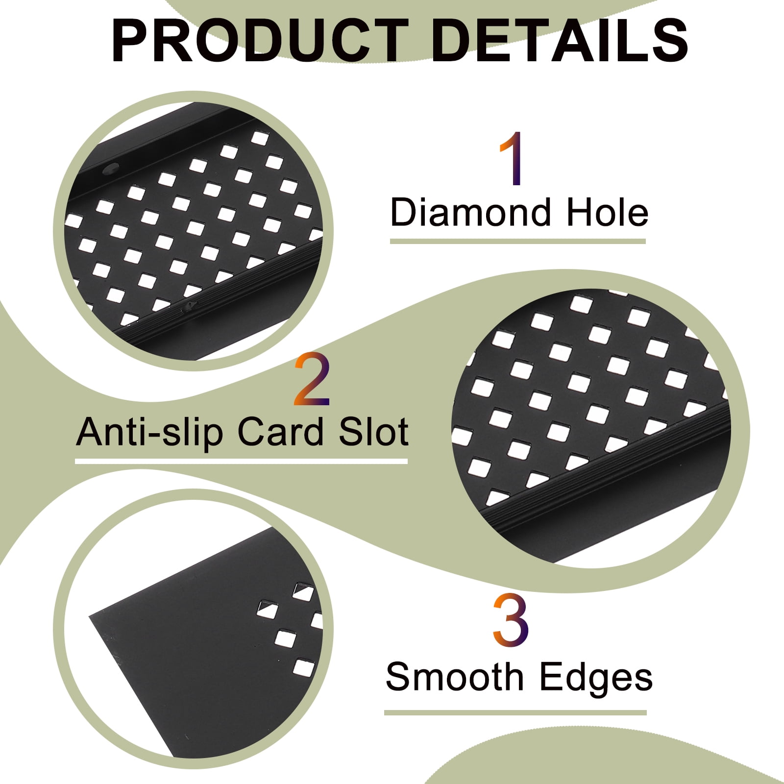 Uxcell 2Pcs 14 x 2" Door Air Vent Cover Grille Ventilation Cover with Screw Black