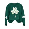 thumbnail image 3 of Hvyesh Holiday Cute Tops for Women St Patricks Day Shirt Spring Patchwork St. Patrick's Day Printed Long Sleeves Round Neck Casual Tee Tops, 3 of 3